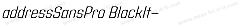 addressSansPro BlackIt字体转换